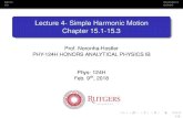 Lecture 4- Simple Harmonic Motion Chapter 15.1-15jn511/lectures/Lecture4Slides.pdfAdmin Oscillations Lecture 4- Simple Harmonic Motion Chapter 15.1-15.3 Prof. Noronha-Hostler PHY-124H