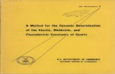 A Method for the Dynamic Determination of the Elastic, Dielectric, …/67531/metadc13271/m2... · Alpha-quartz is characterized by 6 independent elastic constants, 2 independent dielectric