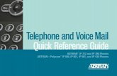Telephone and Voice Mail Quick Reference Guide · 2009. 4. 1. · Voice Mail Log into Voice Mail To log in from your own phone 1. Press the Messages button on your phone. 2. Select