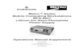 Metro Series Mobile Computing Workstations MPS-4007 Lithium … · 2020. 10. 6. · MetroTM MPS-4007 Li-Nano Power Supply Operations Manual Supplement, Doc. L01-505 11 InterMetro
