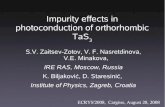 Impurity effects in photoconduction of orthorhombic TaSImpurity states Brazovskii JETP (1981) Chord solitons, ingap states two levels: E i = Δ cos ( θ ) Tutto, Zawadovskii, PRB (1985)