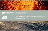 Credit Suisse Investor Presentation...Credit Suisse Investor Presentation September 2013 Disclaimer This document is being supplied to you solely for your information and does not