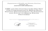 Department of Health and Human Services · error-prone providers for review and corrective action. Using CERT data, we identified 100 error-prone providers from 2014 through 2017.