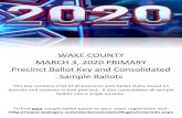 WAKE COUNTY MARCH 3, 2020 PRIMARY Precinct Ballot Key …msweb03.co.wake.nc.us/bordelec/downloads/3election/...WAKE COUNTY MARCH 3, 2020 PRIMARY Precinct Ballot Key and Consolidated