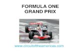 FORMULA ONE GRAND PRIX...• 2.4 liter V8 engines, car weight of 1,411 lbs • Vehicles use standard petrol for fuel • 20 circuits throughout the world • A Formula 1 season is