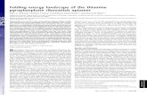 Folding energy landscape of the thiamine pyrophosphate ... · Folding energy landscape of the thiamine pyrophosphate riboswitch aptamer Peter C. Anthonya, Christian F. Perezb, Cuauhtémoc