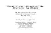 Open circular billiards and the Riemann Hypothesismacpd/lboro.pdf · 2016. 8. 10. · Riemann’s result Riemann introduced a function f(x) counting integers of the form pk