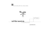 sitrans - RS Hydro · SITRAN S L R 400 PLC with mA input card HART HART Communicator 275 SITRANS LR400 PC/laptop with HART modem running PDM SITR AN S LR 400 SITRAN S LR 400 SITRAN