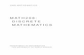 MATH208: DISCRETE MATHEMATICS...11.2 Functions with discrete domain and codomain 102 11.2.1 Representions by 0-1 matrix or bipartite graph 103 11.3 Special properties 103 11.3.1 One-to-one