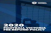 2020 FOOTBALL VICTORIA FEE REFUND POLICY 1...to those Associations to form their own refund policy regarding their portion of fees. This policy will ... • Return to Training and