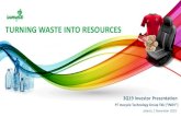 TURNING WASTE INTO RESOURCESinocycle.com/download/3q19_Investor_Presentation.pdf · 2019. 11. 8. · We turn Polyethylene Terephthalate (PET) waste bottles into Recycle Polyester