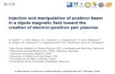 Injection and manipulation of positron beam in a dipole ......electron plasmas clearly demonstrated: • self-organization of stable equilibrium structure • very long (>300s) trapping
