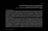 Processing Carbon Nanotubes - IntechOpen · 2018. 9. 25. · Processing Carbon Nanotubes 5 the recorded weight loss corresponds to the co mbustion of the carbonaceous species of the