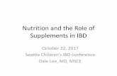Nutrition and the Role of Supplements in IBD€¦ · Food-based interventions for Crohn’s Clinical studies: •Specific carbohydrate diet (SCD) •“Crohn’s disease exclusion