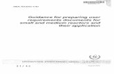 Guidance for preparing user requirements documents for small … · 2004. 12. 23. · content outline to support developing countries in preparing their URDs for various applications