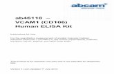 ab46118 – VCAM1 (CD106) Human ELISA Kit · 2013. 7. 17. · Discover more at 2 INTRODUCTION 1. BACKGROUND Abcam’s Human VCAM1 (CD106) in vitro ELISA (Enzyme-Linked Immunosorbent