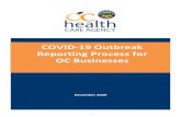 COVID-19 Outbreak Reporting Process for OC Businesses...2020/12/23  · • If a licensed health care professional determines the person is not/is no longer a COVID-19 case, in accordance