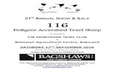 st ANNUAL SHOW SALE 116 - Amazon Web Services...Pedigree Accredited Texel Sheep On behalf of THE DERBYSHIRE TEXEL CLUB At Bakewell Agricultural Centre, Bakewell on SATURDAY 17TH SEPTEMBER