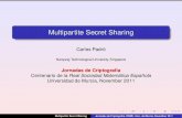 Multipartite Secret Sharing...Ideal Multipartite Secret Sharing Schemes Eurocrypt 2007 In our work, we propose a uniﬁed framework to analyze those constructions Ideal Multi-partite
