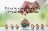 Things to Know before Start Investing in Real Estate