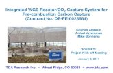 Integrated WGS Reactor/CO2 Capture System for Pre-combustion Carbon Capture (Contract ... · 2017. 11. 29. · TDA Research Inc. • Wheat Ridge, CO 80033 • Integrated WGS Reactor/CO