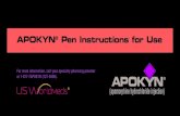 APOKYN Pen Instructions for Use · If the gray cartridge plunger has reached the red line on the cartridge, remove the cartridge and insert a new cartridge into the pen before attaching
