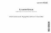 Lumina - Leviton · 1. switched 12v, auxiliary 12v, console, and outputs 1-8 are included in the total device load, which cannot exceed 1 amp. 2. outputs labeled "int" and "ext" cannot