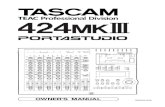 TASCAM (日本) - 424MK3-EN -B5 · 2016. 1. 23. · TASCAM MTS-30 37 Troubleshooting 38 Features and Controls 39-45 424 MKIII Mixer Input section 40 Stereo input section 41 Monitor