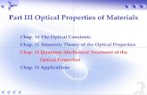 Part III Optical Properties of · PDF file 2018. 1. 30. · Part III Optical Properties of Materials Chap. 10 The Optical Constants Chap. 11 Atomistic Theory of the Optical Properties