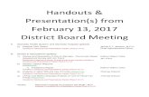 Handouts & Presentation(s) from February 13, 2017 District Board … · 2017. 2. 13. · LAFCo and Ballot Language Analysis on Use of Parcel Tax Funds PRESENTATION Included in Handouts