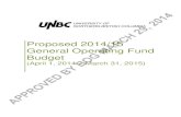 Proposed 2014/15 General Operating Fund Budget BOG · The Proposed 2014/15 General Operating Fund Budget . The 2013/14 budget summary outlined a timeline for a process to update the