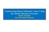 Constructing Beam Influence LinesUsing the Muller-Breslau ......Muller-Breslau Principle to Find the Shape of the M Q Influence Line 24 ft 12 ft 8 ft 12 ft 20 ft 8 ft A B C D E F G
