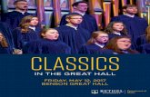 CLASSICS - bethel.edu · CLASSICS IN THE GREAT HALL INVOCATION Jay Barnes, Ed.D. President, Bethel University ... performance and music education, touching thousands of lives through