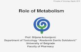 Role of Metabolism - CARNETpubweb.carnet.hr/htdr/wp-content/uploads/sites/414/2016/... · 2016. 4. 1. · Metabolism vs. antidotal treatment Methyl alcohol Formaldehyde Formic acid