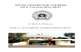 STUDY CENTRE FOR TOURISM A.P.S. University Rewa (M.P.) …103.36.71.206/assets/pdf/mbata21.pdf · 2021. 2. 18. · STUDY CENTRE FOR TOURISM M.B.A. (Tourism administration) Scheme