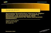 Assessing Quantitative Literacy in Higher Education: An ...ETS Research Report Series ISSN 2330-8516 RESEARCH REPORT Assessing Quantitative Literacy in Higher Education: An Overview