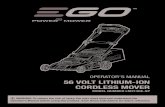EGO - OPERATOR’S MANUAL 56 VOLT LITHIUM-ION CORDLESS … · 2020. 9. 17. · 6 56 VOLT LITHIUM-ION CORDLESS MOWER — LM2130E-SP READ ALL INSTRUCTIONS! READ OPERATOR'S MANUAL WARNING: