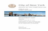 John C. Liu...John C. Liu COMPTROLLER MANAGEMENT AUDIT Tina Kim Deputy Comptroller for Audit Audit Report on the Issuance and Processing of Notices of Violation by the Department of