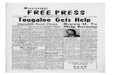 Mississippi Free Press, Vol-3, Num-23, May 23 1964vol. 3, No. 23 Mississippi FREE PRESS "The Truth Shall Make You Free" Jackson. Mississippi — Saturday. May 23, 1964 IOC Per TougaIoo—ðCióHelp—
