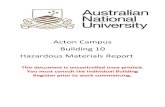 Acton Campus Building 10 Hazardous Materials ReportHazardous Materials Survey Report– ANU, Chancelry Building (Bldg. 10) Ltd 8/285 Canberra Ave Fyshwick ACT 2609 W: Ltd 8/285 Canberra