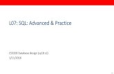 L07: SQL: Advanced & Practice - Northeastern University255 Announcements! • Please pick up your name card-always bring it-move closer to the front • HW3will be again SQL-individual