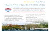 Inviting Applications and Nominations Dean of the College ... · Inviting Applications and Nominations The Dean of the College of eDuCation will build upon the strengths of the college’s