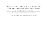THE LORD OF THE RINGS - WordPress.com · 2016. 1. 20. · THE LORD OF THE RINGS THE FELLOWSHIP OF THE RING The Complete Recordings Music composed, ... Violin Vla. Viola Vlc. Violoncello