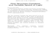Fine Structure Constant| and Variable Speed of Lightredshift.vif.com/JournalFiles/V17NO2PDF/V17N2HUA.pdfconstant are proportional to the speed of light. The gravitational constant