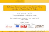 Software Countermeasures for Control Flow Integrity of …people.rennes.inria.fr/Jean-Francois.Lalande/talks/cfi...Smart card attacks Weaknesses detection Code securing Software Countermeasures