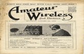Amateur Wireless Magazine, Weekly, Sat 20th January 1923...Amateur Wireless Magazine, Weekly, Sat 20th January 1923. DONT MISS FREE MAP WITH CALL SIGNS NEXT WEEK Vol. 11, No. 33 SATURDAY,No.