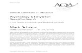 General Certificate of Education - XtremePapers and A Level... · 2008. 1. 4. · AQA GCE Mark Scheme, 2006 January series Œ PYA3 tailed but generally accurate Section A Œ Social