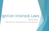 Ignition Interlock Laws - Texas A&M University-- TC 521.242, 521.248(4), CCP 17.441, 42A.407, 42A.408; PC 49.09(h) Example: IID Bond condition imposed after DWI arrest and defendant