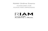 GUIDELINES FOR SCALES AND ARPEGGIOS · 2021. 2. 2. · RIAM Guidelines For Scales & Arpeggios For Online Exams 3 RIAM ONLINE EXAMS Guidelines For Scales And Arpeggios For Recorded