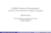 CS504-Theory of Computation - University of Balochistancsit.uob.edu.pk/images/web/staff/lecture/doc-7.2015-10...2015/10/28  · CS504-Theory of Computation Lecture 2: Finite Automata